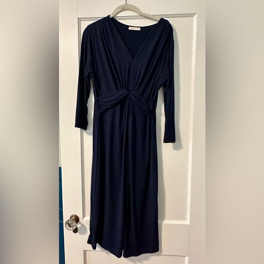 Maternity Pink Blush Navy Dress